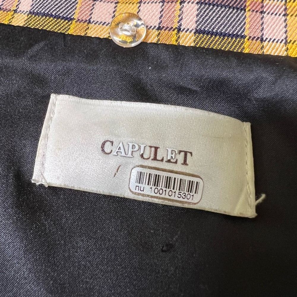 Capulet Womens Multicolor Plaid Collared Cropped Lined Blazer Size Small - Picture 3 of 9